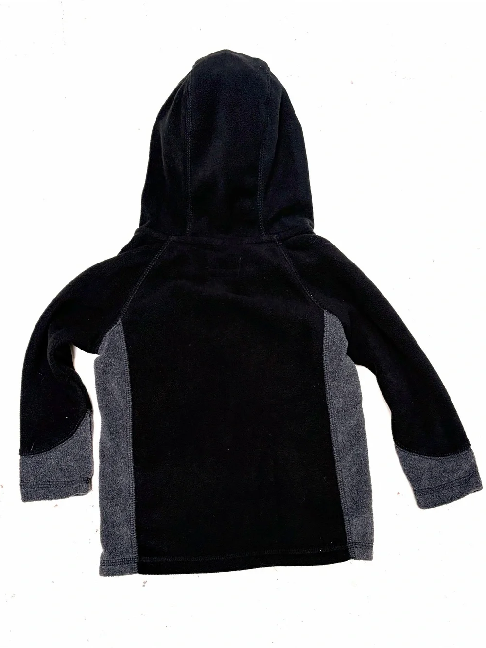 NWT! Eddie Bauer Kids Black Hooded Fleece Jacket with Gray Contrast